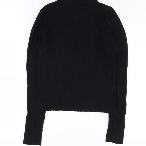 Bershka Women's Black High Neck Pullover Jumper