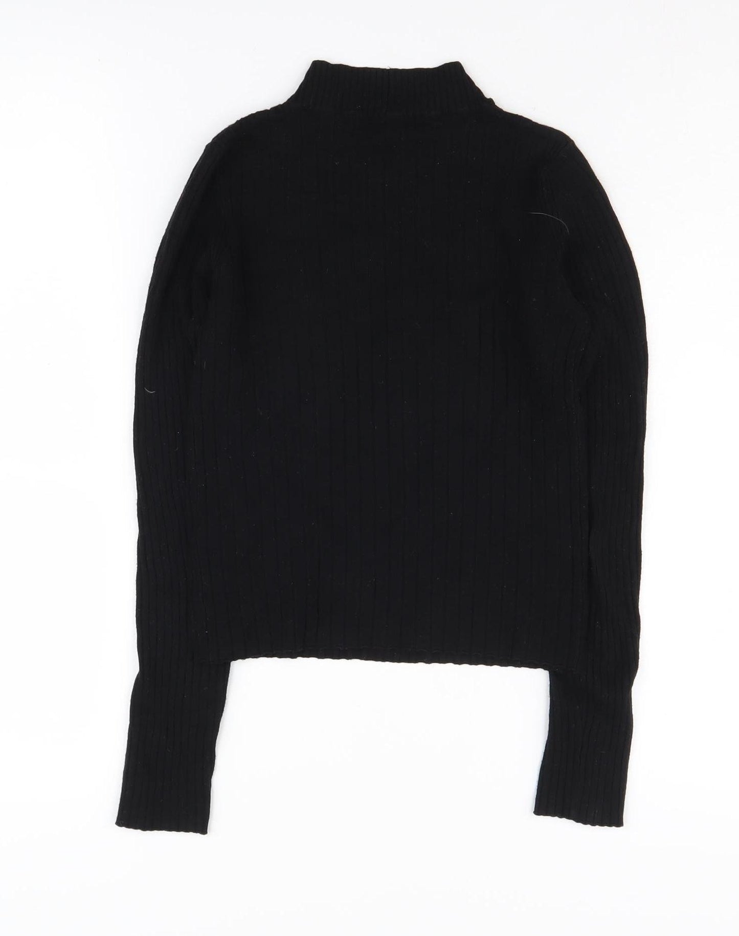 Bershka Women's Black High Neck Pullover Jumper