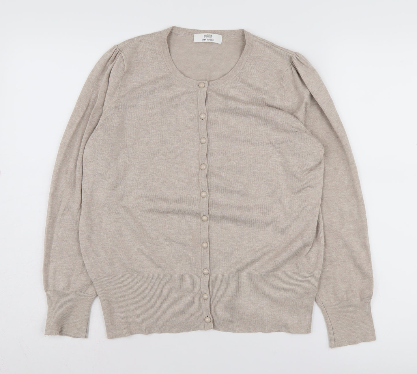 Marks and Spencer Women's Beige Cardigan Size 16