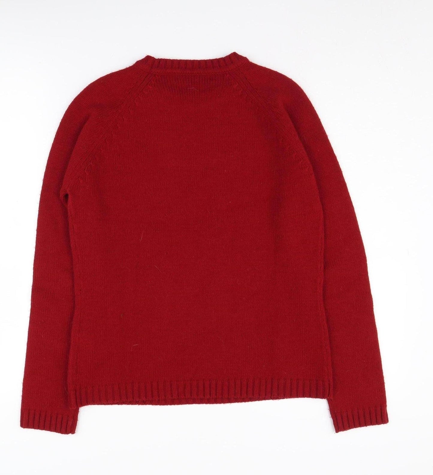 Zara Women's Red Crew Neck Pullover Jumper, Size L