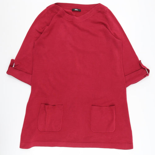 Marks and Spencer Women's Red Tunic Jumper UK 16