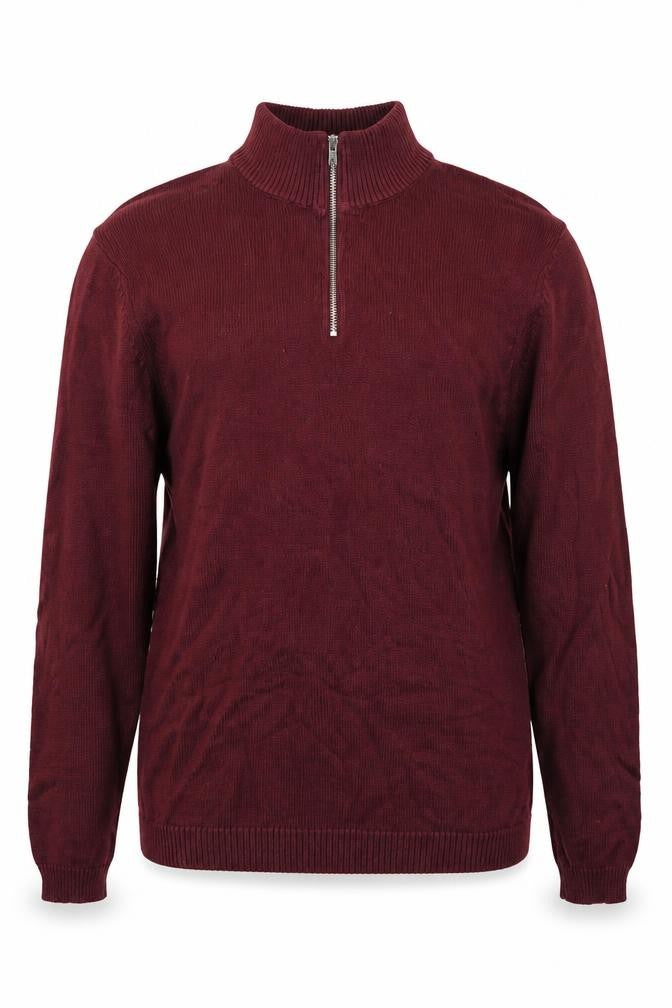 Front view of ASOS Design Men's Red Full Zip Jumper, size L