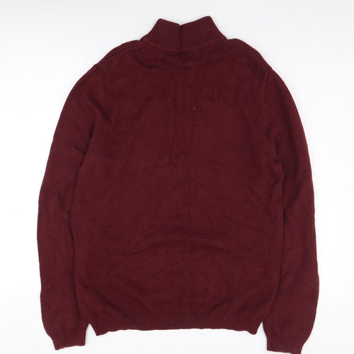 ASOS Design Men's Red Full Zip Jumper Size L