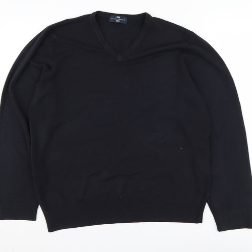 Marks and Spencer Men's Black XL V-Neck Pullover Jumper