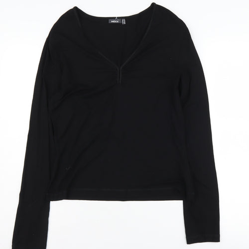 Mexx Women's Black V-Neck Long Sleeve T-Shirt XL