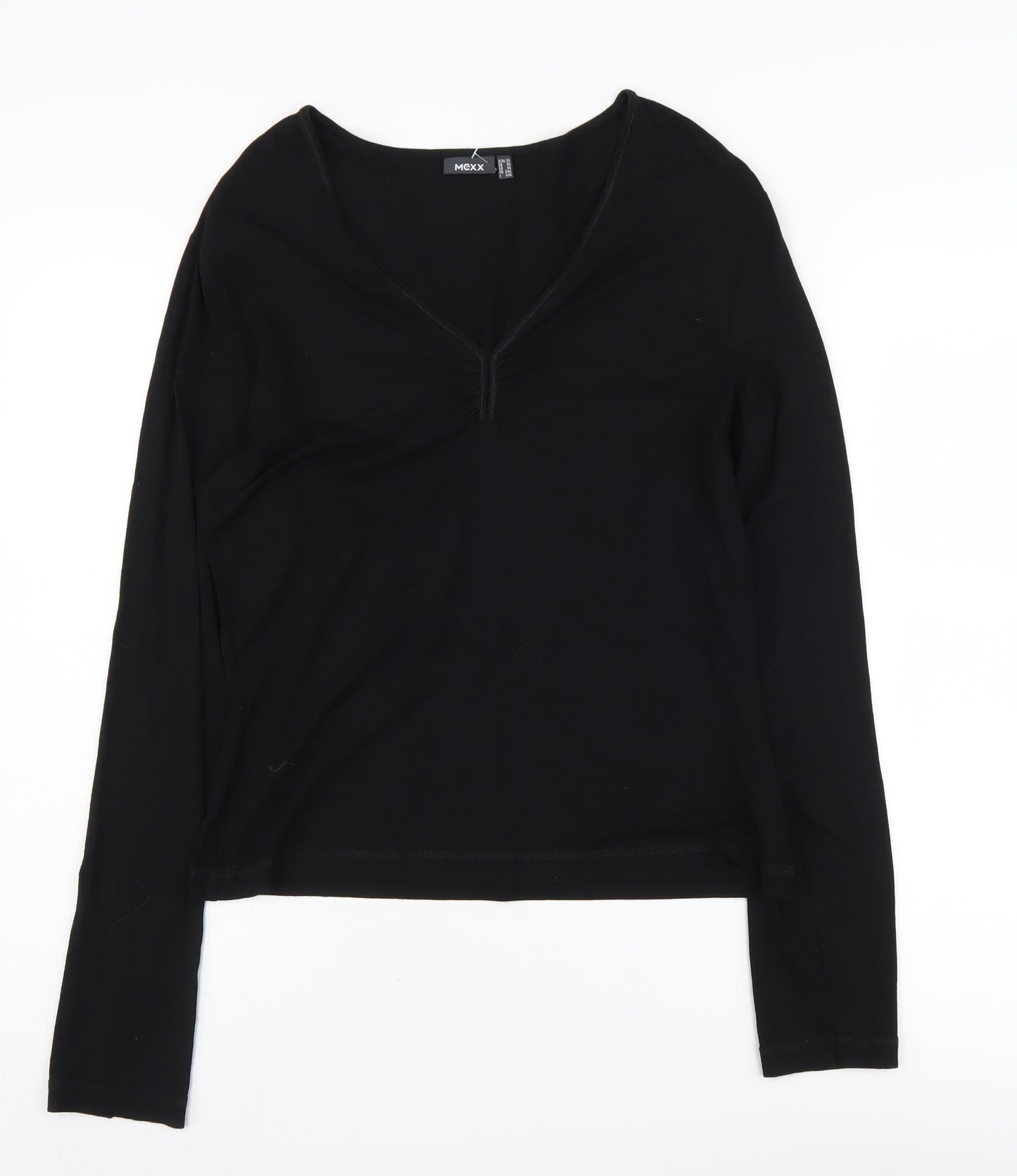 Mexx Women's Black V-Neck Long Sleeve T-Shirt XL