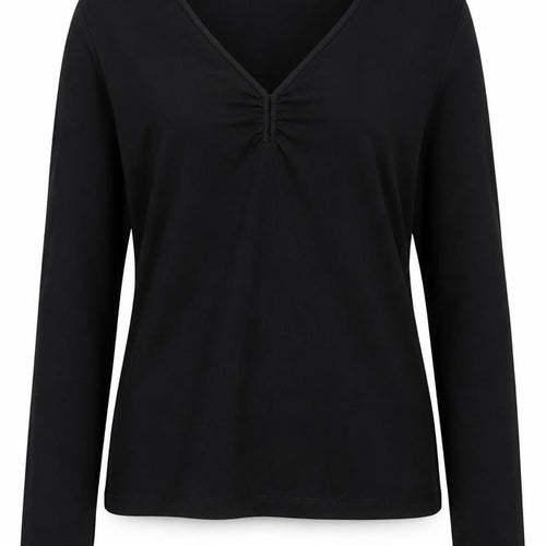 Mexx Women's Black V-Neck Long Sleeve T-Shirt XL