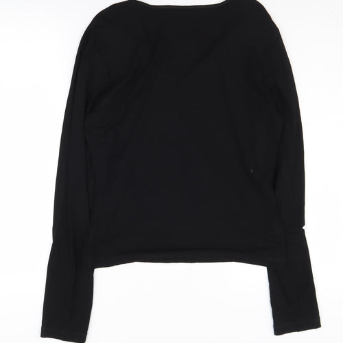 Mexx Women's Black V-Neck Long Sleeve T-Shirt XL