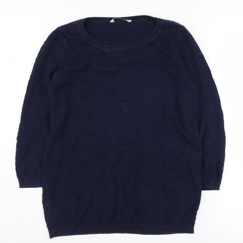 Stradivarius Women’s Blue Cotton Pullover Jumper S