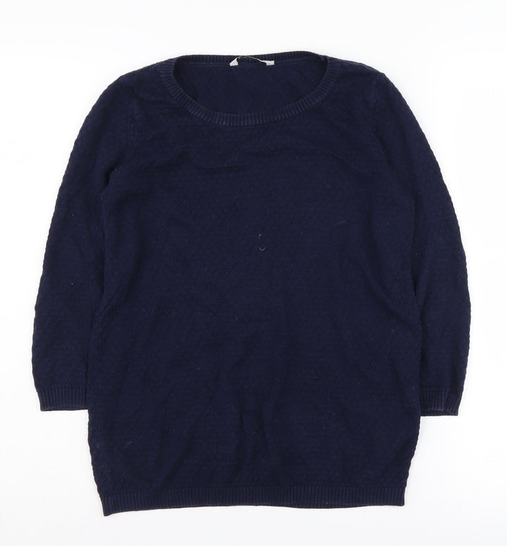 Stradivarius Women’s Blue Cotton Pullover Jumper S