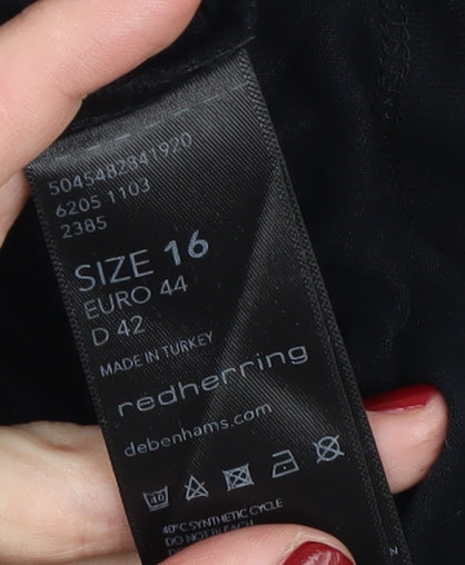 Red Herring Women's Black Slip Dress Size 16