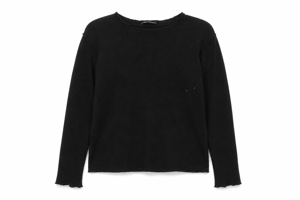 Front view of Zara Women's Black S jumper, Crew Neck