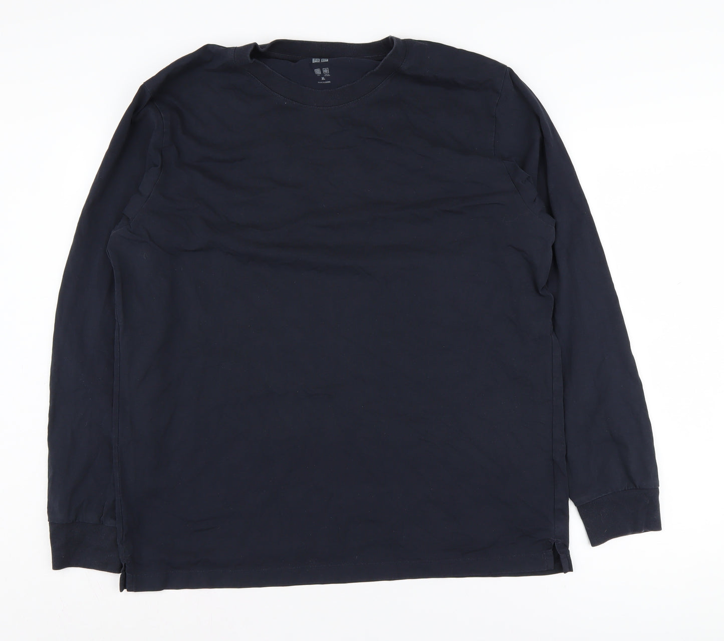 Uniqlo Men's Black XL Long Sleeve Crew Neck Tee