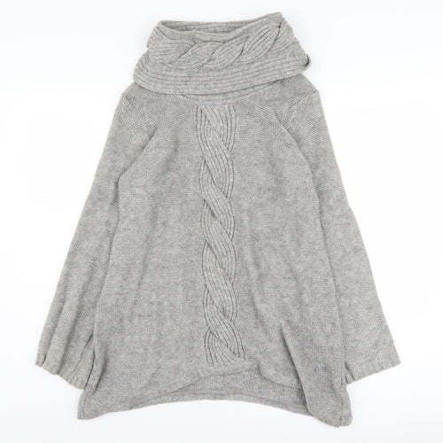 Marks and Spencer Women's Grey Cowl Neck Pullover Size 8