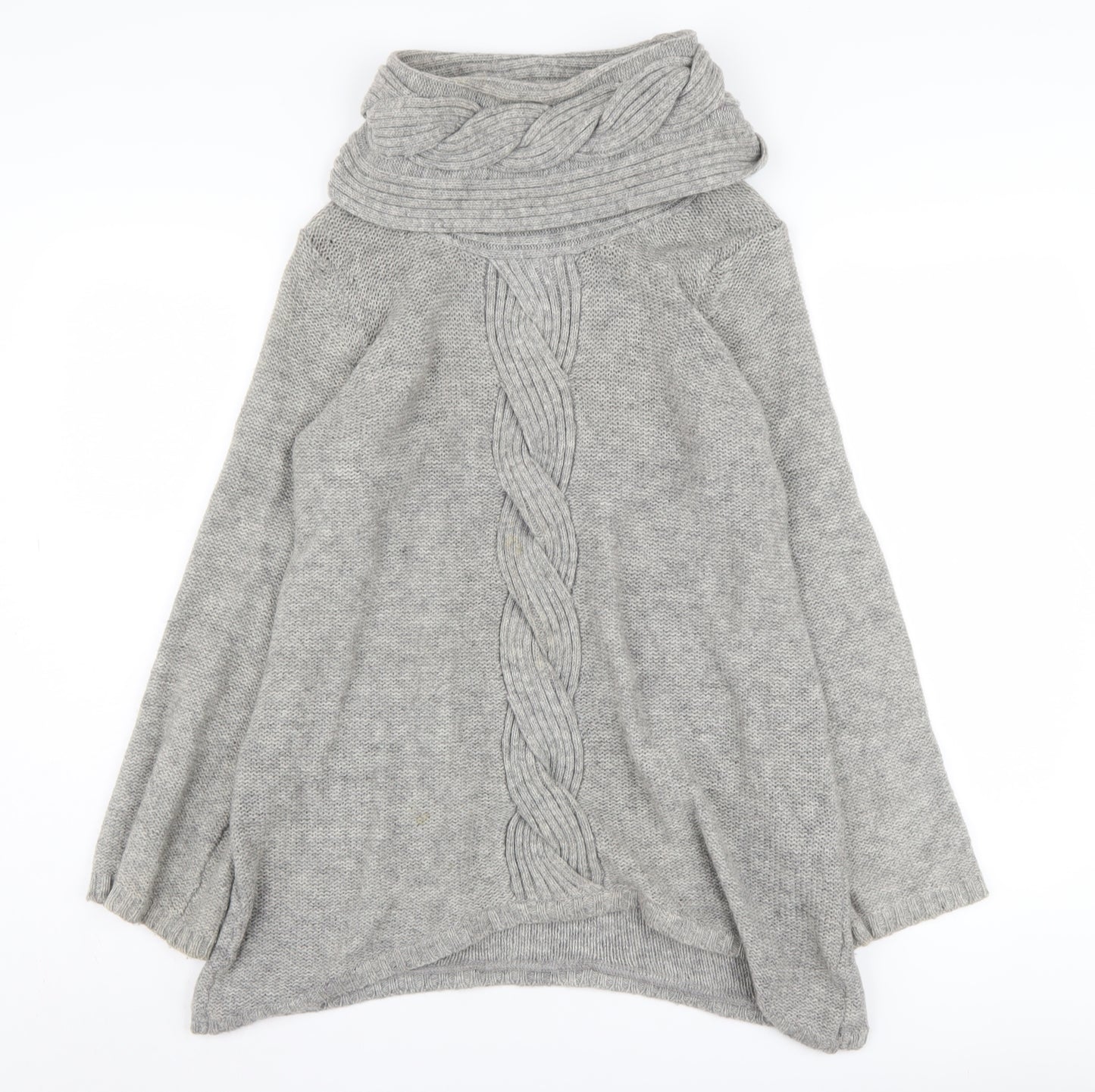 Marks and Spencer Women's Grey Cowl Neck Pullover Size 8