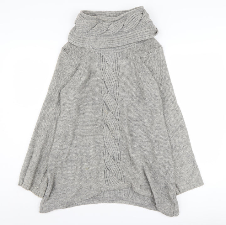 Marks and Spencer Women's Grey Cowl Neck Pullover Size 8