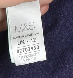 Marks and Spencer Women's Blue Studded T-Shirt Size 12