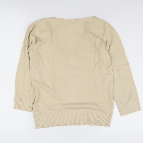 Marks and Spencer Beige V-Neck Pullover Jumper Size 10