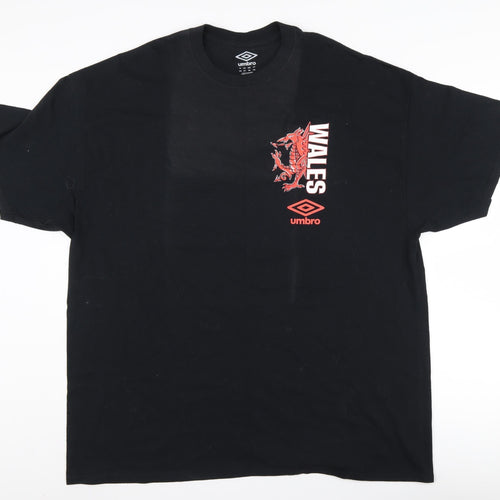 Umbro Men's Black 2XL Sporty Graphic T-Shirt