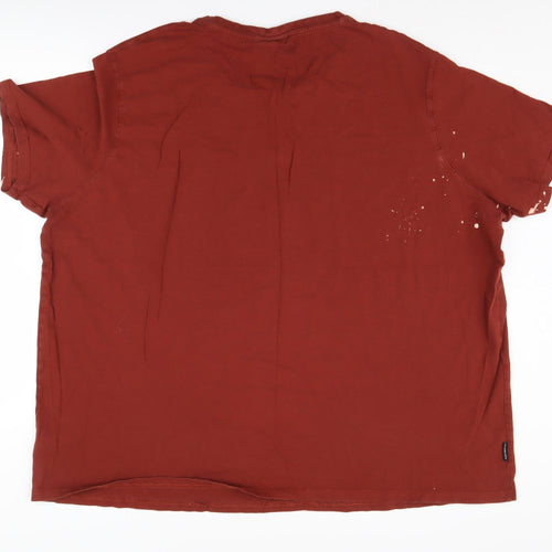 Voi Jeans Co Men's Red 3XL Cotton T-Shirt
