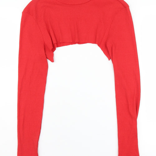 Vero Moda Women's Red Cropped Top, Size 12, Long Sleeve