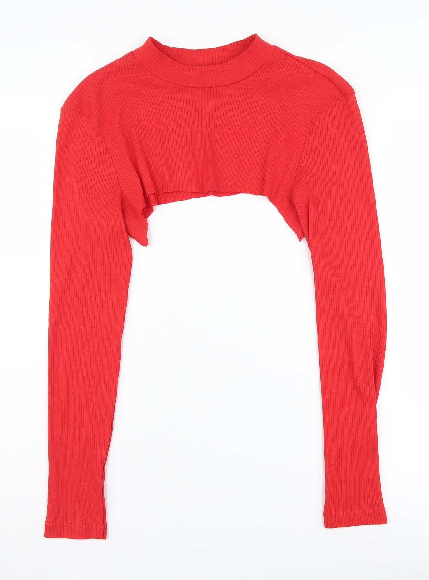 Vero Moda Women's Red Cropped Top, Size 12, Long Sleeve