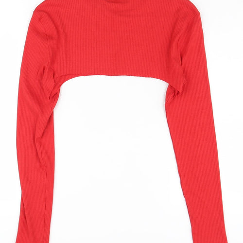 Vero Moda Women's Red Cropped Top, Size 12, Long Sleeve
