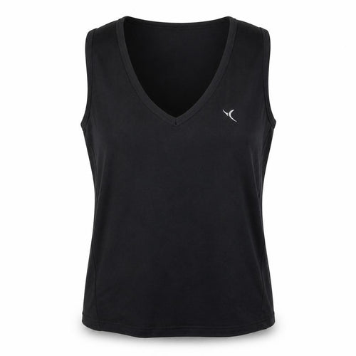 Tomyos Women's Black M V-Neck Tank Top for Gym