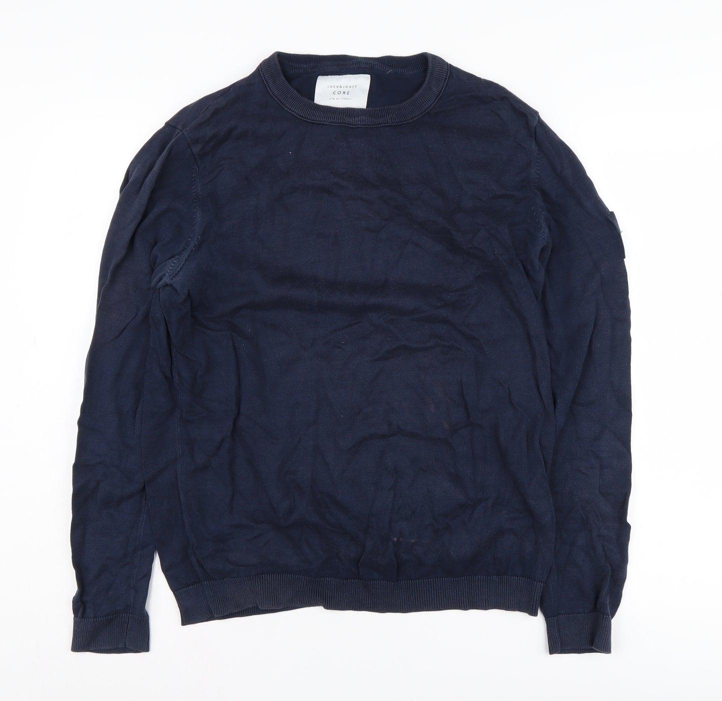 Jack & Jones Men's Blue Cotton Pullover Jumper M
