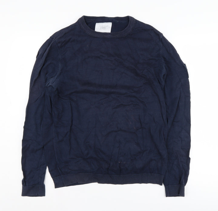 Jack & Jones Men's Blue Cotton Pullover Jumper M