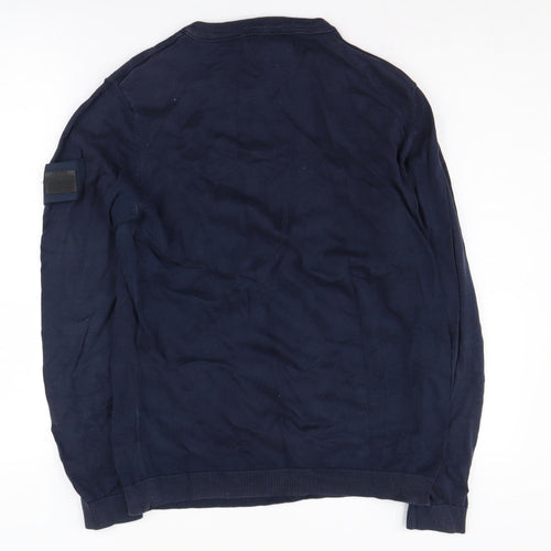 Jack & Jones Men's Blue Cotton Pullover Jumper M