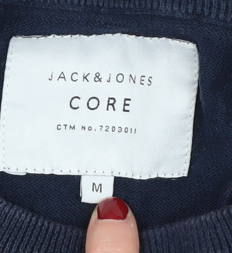 Jack & Jones Men's Blue Cotton Pullover Jumper M
