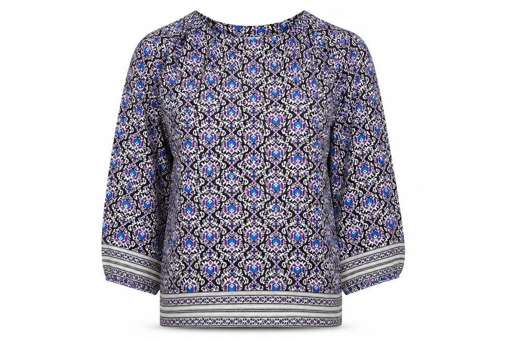 Front view of Jigsaw Women's Multicoloured Silk Blouse UK 6