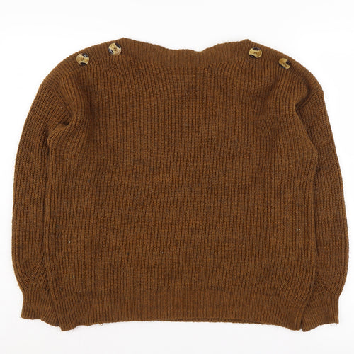 Pimkie Women's Brown Pullover Jumper, Size S, Acrylic