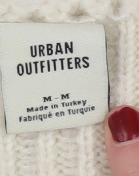 Urban Outfitters Women Beige V-Neck Pullover Jumper M