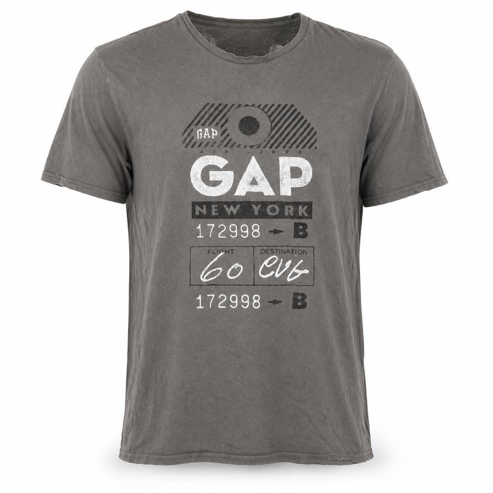 Gap Men's Grey Graphic Print T-Shirt, XL, Cotton