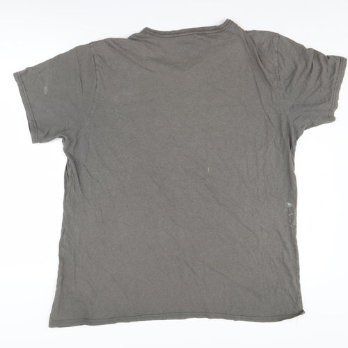 Gap Men's Grey Graphic Print T-Shirt, XL, Cotton