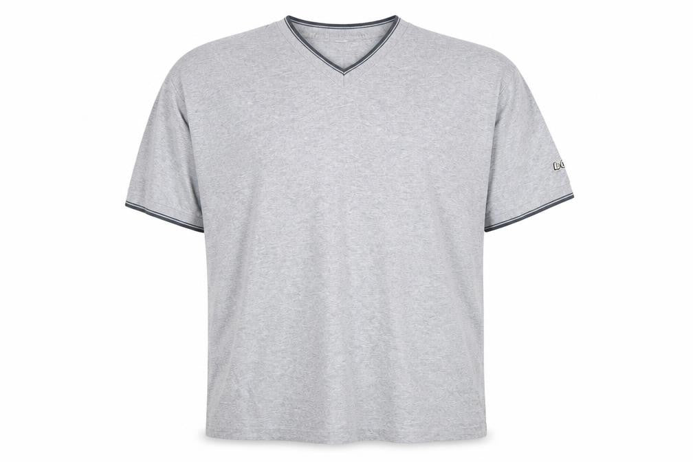 Front view of Lee Cooper Men's Grey XL V-Neck T-Shirt