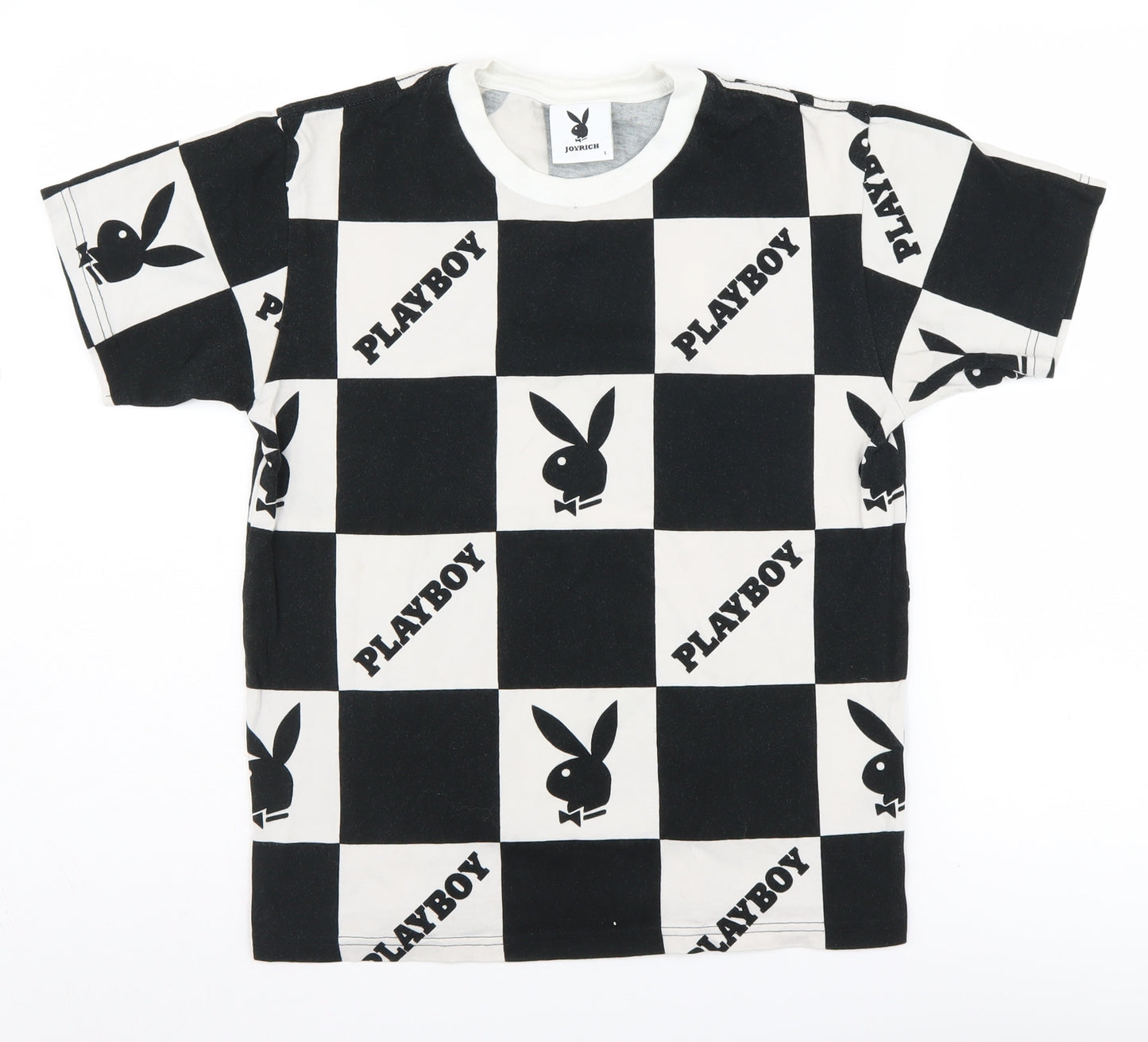 Joyrich Playboy T-Shirt, Black White, Men's S, Retro Style