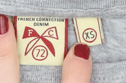 French Connection Women’s Grey Animal Print T-Shirt XS