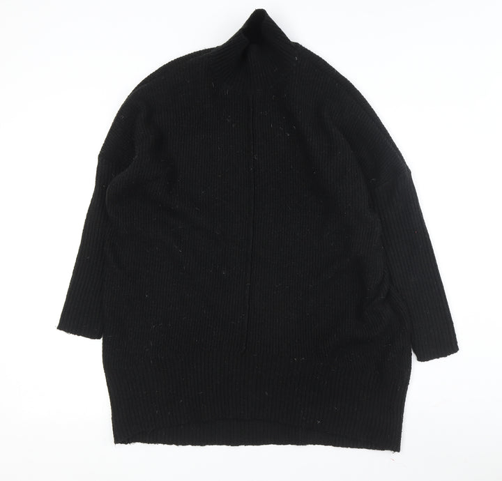 M&Co Women's Black Mock Neck Pullover Jumper, S