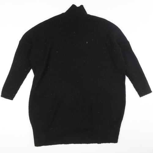 M&Co Women's Black Mock Neck Pullover Jumper, S