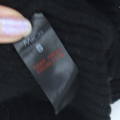 M&Co Women's Black Mock Neck Pullover Jumper, S