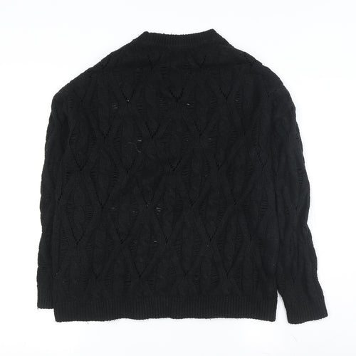 ASOS DESIGN Women's Black Cable-Knit Pullover Jumper XS