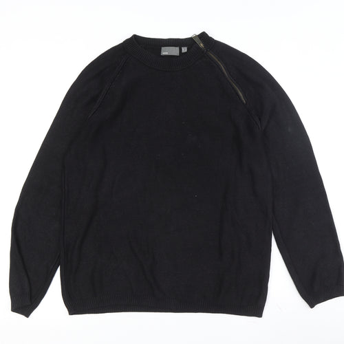 Mexx Men's Black Cotton Pullover Jumper, Size S