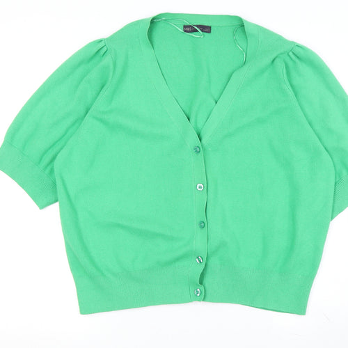 Marks and Spencer Women's Green V-Neck Cardigan Size 20