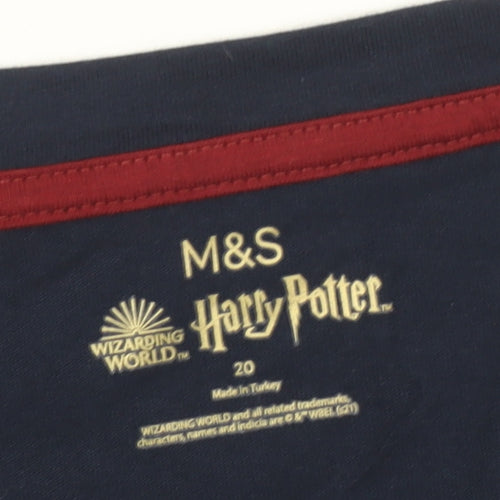 Marks and Spencer Women's Blue Harry Potter T-Shirt Size 20
