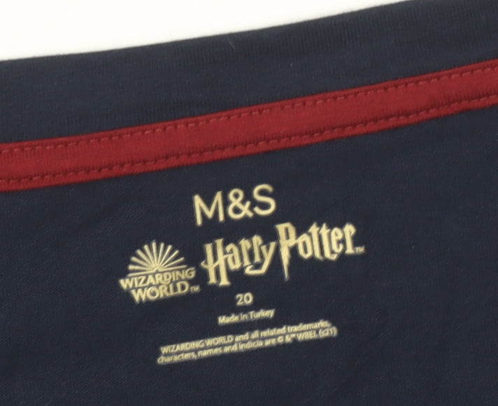 Marks and Spencer Women's Blue Harry Potter T-Shirt Size 20