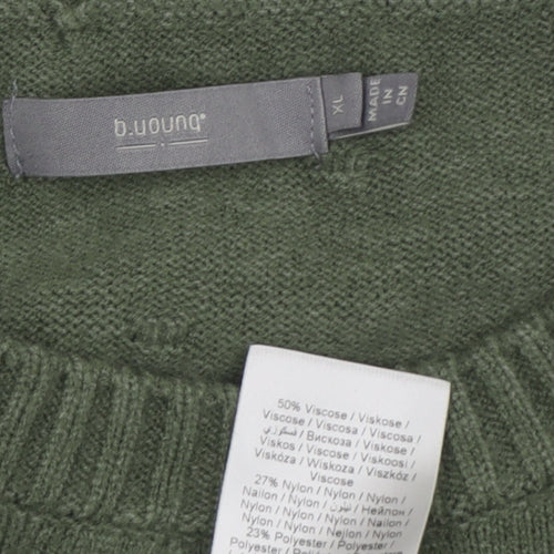 b.young Women's Green XL Crew Neck Pullover Jumper
