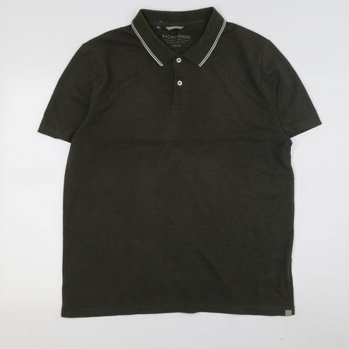 Racing Green Men's Polo Large Short Sleeve Green